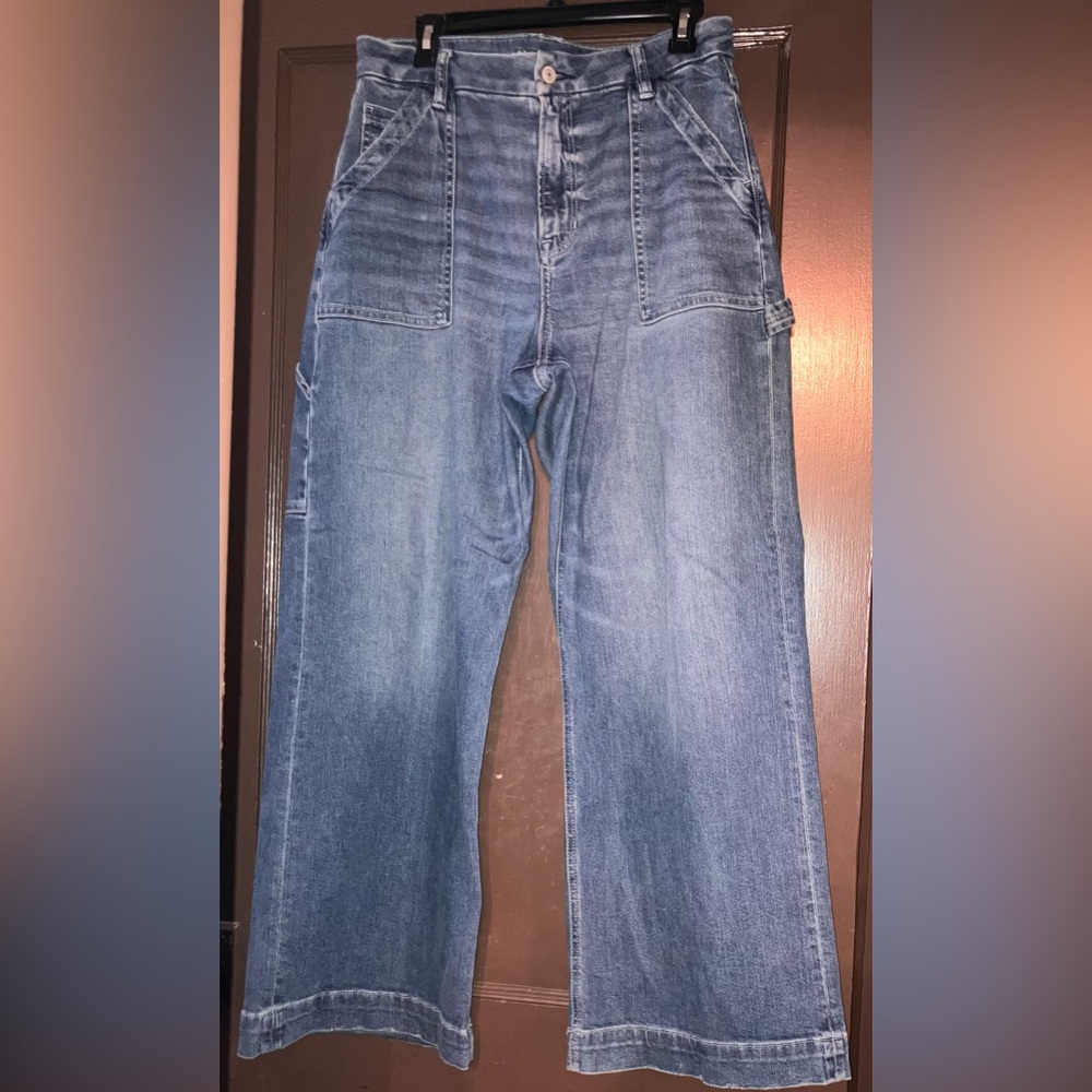 Dreamy Drape Stretch Curvy Super High-Waisted Baggy Wide Leg Jeans - Picture 2 of 15